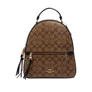 Coach Signature Logo medium Backpack in Brown with Black and chalk block Trim